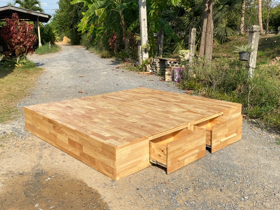 Wood You Like เตียงไม้ยางพาราประสานลิ้นชัก 2 ใบ ขนาด 5 ฟุต ThaiPick